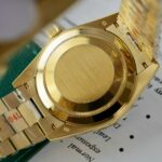 Rolex Day-Date Green Dial Knock Off Watches 18K Gold Wrapped + Bezel Moissanite Diamonds GM Factory 40mm - Image 7