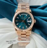 Rolex Day-Date Blue Green Dial Luxury Fake Watches 18K Gold Wrapped Custom GM Factory 36mm - Image 3