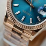 Rolex Day-Date Blue Green Dial Luxury Fake Watches 18K Gold Wrapped Custom GM Factory 36mm - Image 7