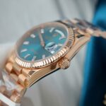 Rolex Day-Date Blue Green Dial Luxury Fake Watches 18K Gold Wrapped Custom GM Factory 36mm - Image 8