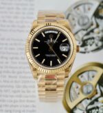 Rolex Day-Date Knock Off Watches Black Dial Weight 181 Grams GM Factory 40mm