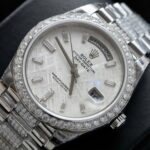 Rolex Day-Date Best Replica Watch Meteorite Dial Moissanite Diamonds Custom 40mm - Image 4