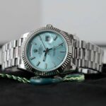 Rolex Day-Date Imitation Watch Ice Blue Dial Cross Pattern GM Factory 40mm - Image 5