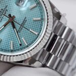 Rolex Day-Date Imitation Watch Ice Blue Dial Cross Pattern GM Factory 40mm - Image 8