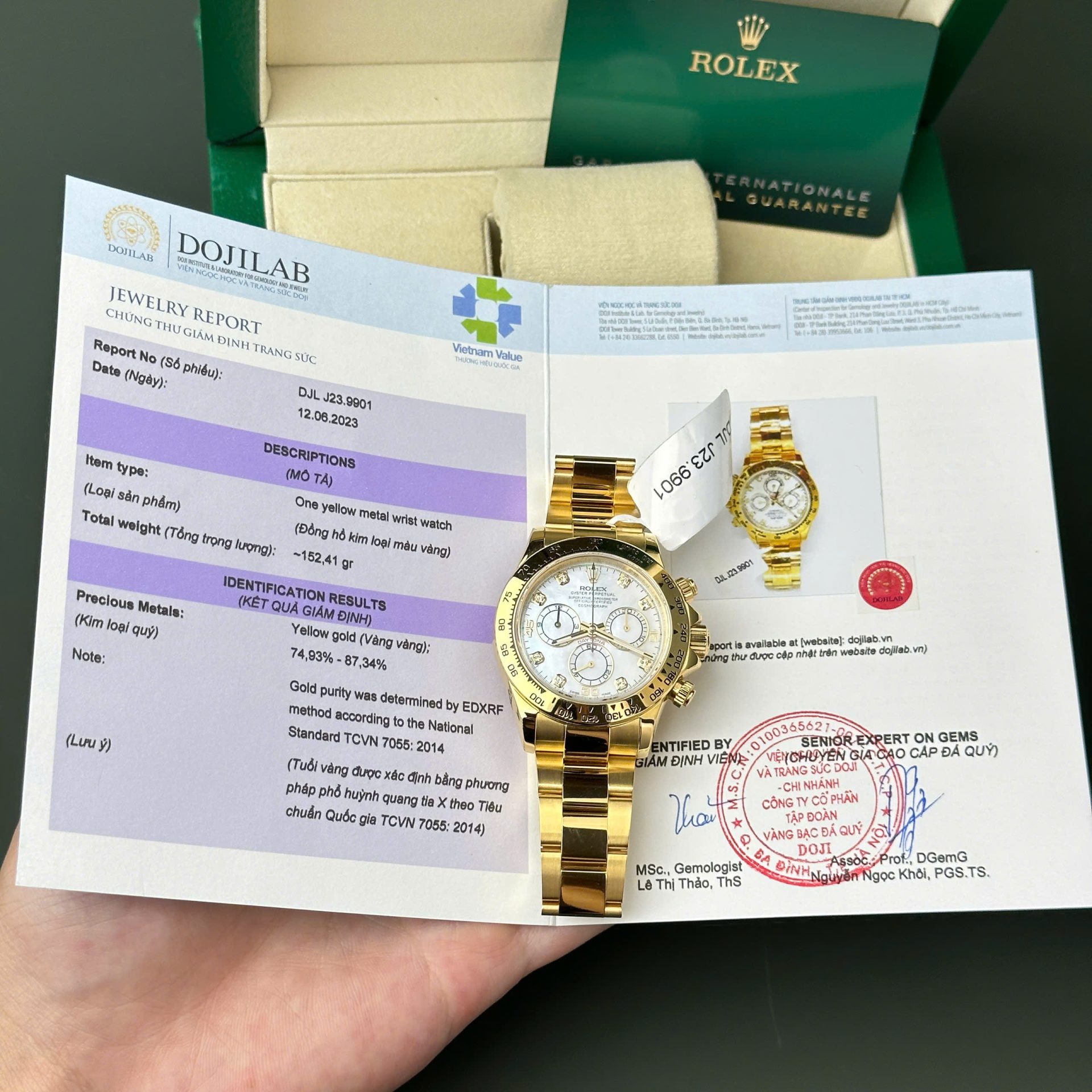 Dong-Ho-Rolex-Daytona-116508-Che-Tac-Boc-Vang-That-Mat-Kham-Xa-Cu-40mm-1.jpg Rolex Daytona 116508 Gold Wrapped Replica 11 Watch Dial Mother Of Pearl 40mm - Image 1
