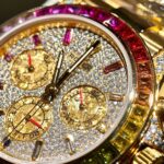 Rolex Daytona 116598RBOW Refined Moissanite & Synthentic Gemstone 18K Gold Wrapped 40mm - Image 7