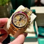 Rolex Daytona 116598RBOW Refined Moissanite & Synthentic Gemstone 18K Gold Wrapped 40mm - Image 4