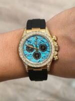 Rolex Daytona 126538TBR Turquoise Diamond Replica Watches Oysterflex Strap FH Factory 40mm - Image 6