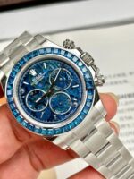 Rolex Daytona Arolla Challenge Blue Luxury Imitation Watches Dial Skeleton 40mm - Image 6