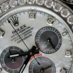 Rolex Daytona Dial MOP Replica Watch Number Pile + Bezel Diamonds Moissanite Custom 40mm - Image 7