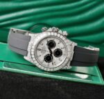 Rolex Daytona Replica Watch Dial Meteorite Custom Diamonds Moissanite Baguette 40mm - Image 3