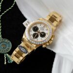 Rolex Daytona Meteorite Dial Copies Watch Gold Wrapped + Moisanite Baguette 40mm - Image 3
