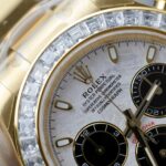 Rolex Daytona Meteorite Dial Copies Watch Gold Wrapped + Moisanite Baguette 40mm - Image 6