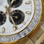 Rolex Daytona Meteorite Dial Copies Watch Gold Wrapped + Moisanite Baguette 40mm - Image 7