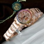 Rolex Daytona Rainbow 116595 Best Replica Watch Gold Wrapped + Moissanite Diamonds 40mm - Image 4
