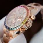 Rolex Daytona Rainbow 116595 Best Replica Watch Gold Wrapped + Moissanite Diamonds 40mm - Image 8