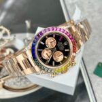 Rolex Daytona Rainbow 116595RBOW Best Replica Watch Gold Wrapped Moissanite Diamond 40mm - Image 3