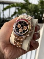 Rolex Daytona Rainbow Replica Watch Gold Wrapped Moissanite TW 40mm - Image 5