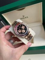 Rolex Daytona Rainbow Replica Watch Gold Wrapped Moissanite TW 40mm - Image 2