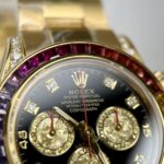 Rolex Best Replica Watch Daytona Rainbow Gold Wrapped And Moissanite Diamond Custom 40mm - Image 6
