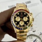 Rolex Best Replica Watch Daytona Rainbow Gold Wrapped And Moissanite Diamond Custom 40mm - Image 3