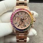 Rolex Daytona Rainbow Watch Crafted in Solid Gold with 40mm Natural Diamonds