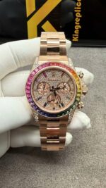 Rolex Daytona Rainbow Watch Crafted in Solid Gold with 40mm Natural Diamonds