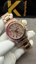 Rolex Daytona Rainbow Watch Crafted in Solid Gold with 40mm Natural Diamonds - Image 3