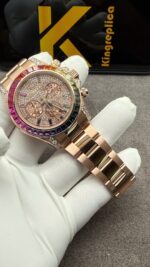 Rolex Daytona Rainbow Watch Crafted in Solid Gold with 40mm Natural Diamonds - Image 4