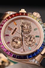 Rolex Daytona Rainbow Copies Watch Rubber Strap MS Factory 40mm - Image 7
