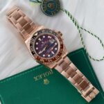 Rolex GMT-Master II 126715CHNR Replica Watch Rose Gold Tiger Eye Stone Dial 40mm - Image 2