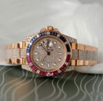 Rolex GMT-Master II 126755 SARU-DIAO Gold Wrapped Moissanite Sapphire Replica Watch 40mm - Image 5