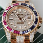 Rolex GMT-Master II 126755 SARU-DIAO Gold Wrapped Moissanite Sapphire Replica Watch 40mm - Image 6