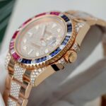 Rolex GMT-Master II 126755 SARU-DIAO Gold Wrapped Moissanite Sapphire Replica Watch 40mm - Image 9