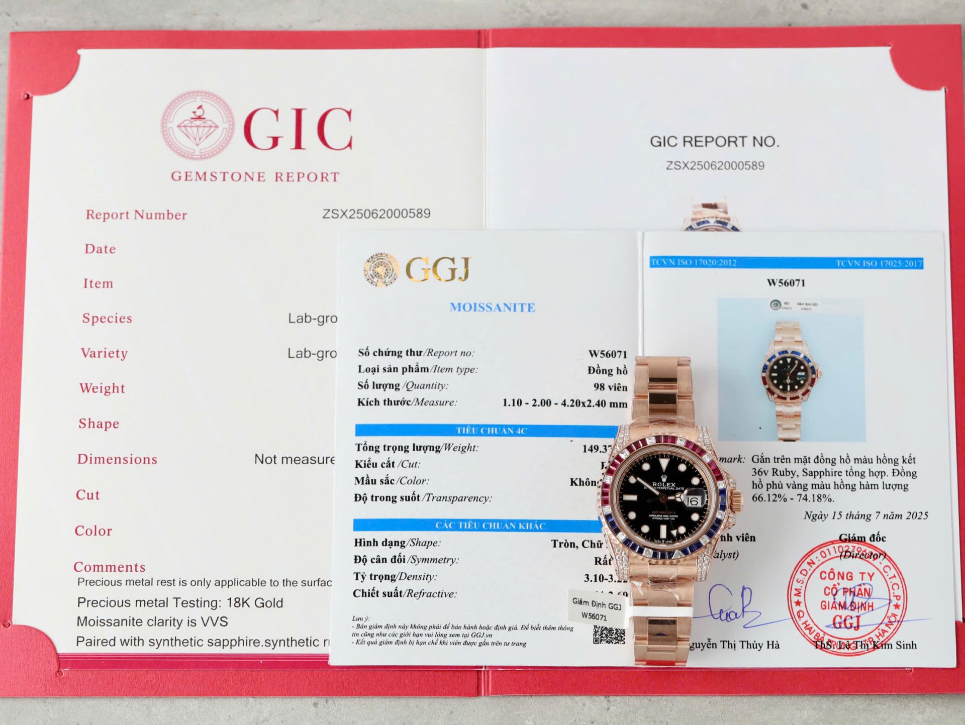 Dong-Ho-Rolex-GMT-Master-II-126755-SARU-Rep-11-Boc-Vang-Do-Moissanite-Sapphire-41mm-1.jpg Rolex GMT-Master II 126755 SARU Replica Watch Gold Wrapped Moissanite 41mm - Image 1