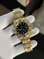 Rolex GMT-Master II Replica 1:1 Watch With Full Diamond Black Dial 40mm - Image 2