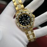 Rolex GMT-Master II Replica 1:1 Watch With Full Diamond Black Dial 40mm