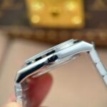 Rolex Land-Dweller 127236 Imitation Watches Ice Blue Dial Honeycomb Pattern Bezel Diamonds CZ Baguette Custom 36mm - Image 9