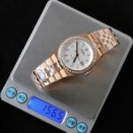 Rolex Land-Dweller 127334 White Dial Honeycomb Pattern Replica Watches Diamonds CZ Baguette Custom 40mm - Image 2