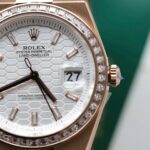Rolex Land-Dweller 127334 White Dial Honeycomb Pattern Replica Watches Diamonds CZ Baguette Custom 40mm - Image 6