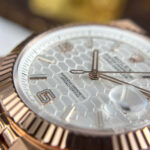 Rolex Land-Dweller 127335 Rose Gold Replica Watches White Dial Honeycomb Pattern 40mm - Image 7