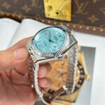 Rolex Land-Dweller 127336 Luxury Fake Watches Ice Blue Dial Honeycomb Pattern 40mm - Image 3