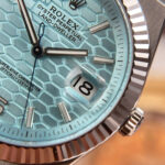 Rolex Land-Dweller 127336 Luxury Fake Watches Ice Blue Dial Honeycomb Pattern 40mm - Image 8