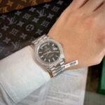 Rolex Day-Date Replica Watch Black Dial Custom Moissanite Diamonds 40mm - Image 8