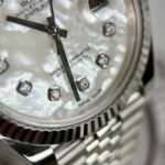 Rolex Replica Watch DateJust Dial Mother Of Pearl Moissanite Diamonds 41mm - Image 4