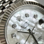 Rolex Replica Watch DateJust Dial Mother Of Pearl Moissanite Diamonds 41mm - Image 5