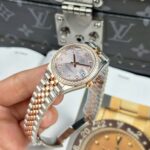 Rolex DateJust Women Demi Rose Gold Replica Watches Sundust Dial THB Factory 31mm - Image 5