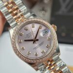 Rolex DateJust Women Demi Rose Gold Replica Watches Sundust Dial THB Factory 31mm - Image 4