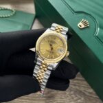 Rolex DateJust Fake Watch Yellow Dial Jubilee Strap 31mm - Image 3