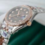 Rolex DateJust High End Watch Replicas Chocolate Dial Bezel Diamonds CZ THB Factory 31mm - Image 7